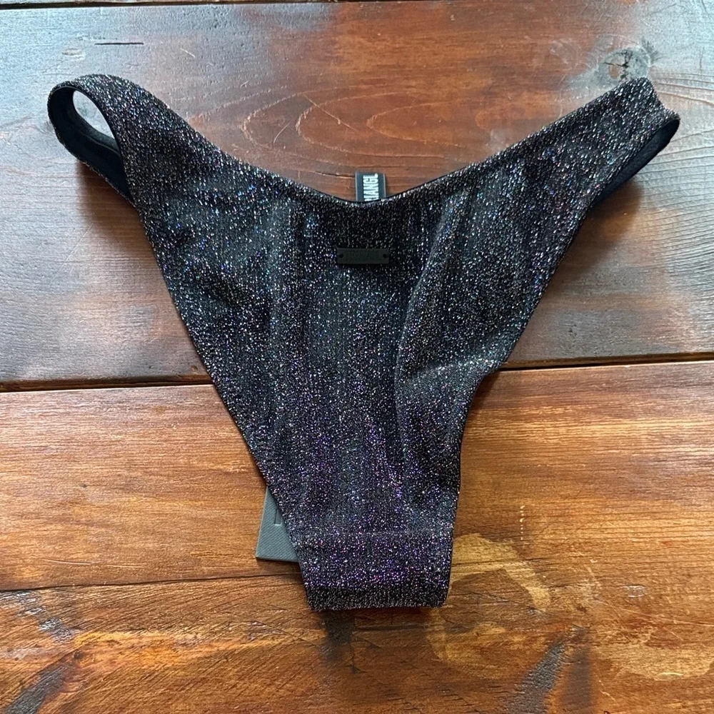 Triangl Swimwear Sparkly Black Bottoms Size Large